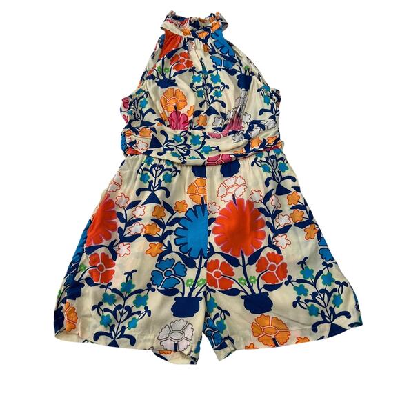 Plenty by Tracy Reese High Neck Sleeveless Floral Ruffle Trim Romper Size XS - Picture 3 of 16